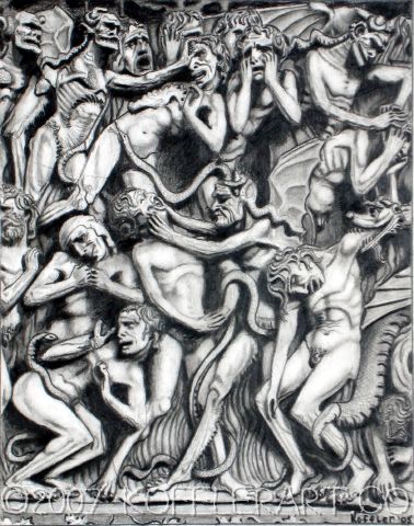 LAST JUDGEMENT 2006. Pencil on illustration board.
