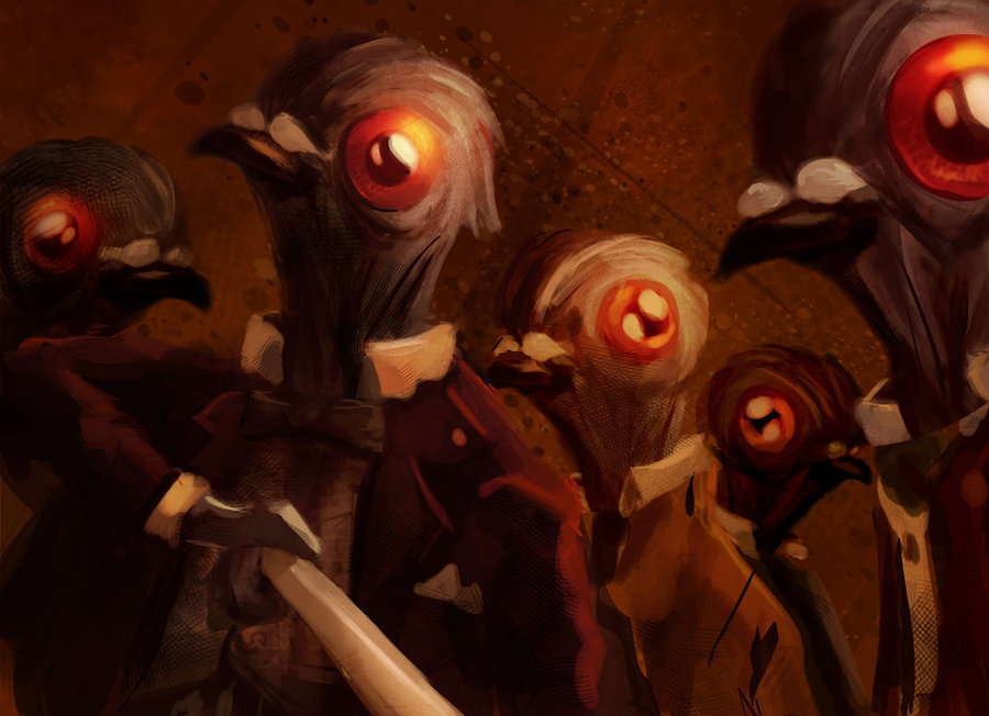 Old Lady and the Pidgeons by leopinheiro