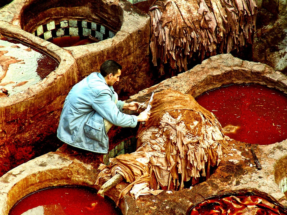 Fez Colorful Leather Old Morocco Tannery Moroccan